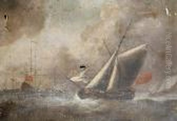 Marine Scene Oil Painting by Peter Monamy