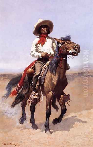 A Regimental Scout Oil Painting by Frederic Remington