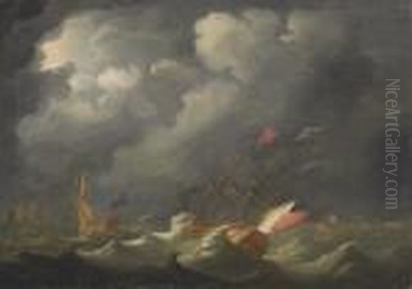 The Royal Yacht 
Carolina
 With King George I On Board,returning To England In 1726 Oil Painting by Peter Monamy