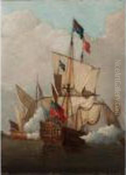 The Royal Yacht Perregrin Oil Painting by Peter Monamy