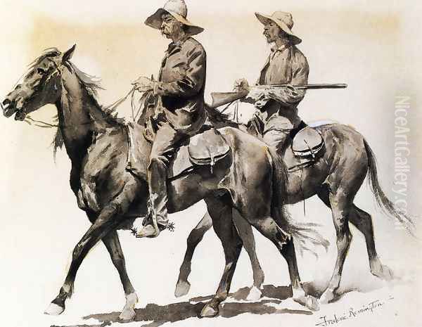 Cracker Cowboys of Florida Oil Painting by Frederic Remington