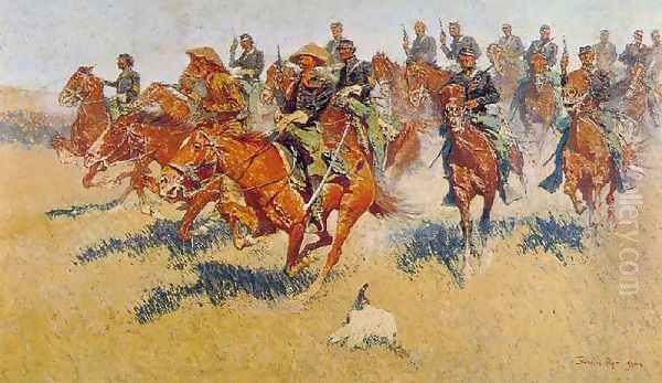 The Cavalry Charge Oil Painting by Frederic Remington