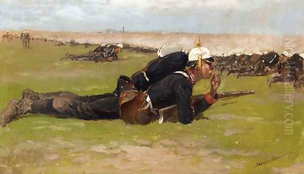 Field Drill for the Prussian Infantry Oil Painting by Frederic Remington