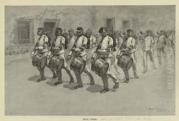 Mexican Army Drum Corps Oil Painting by Frederic Remington