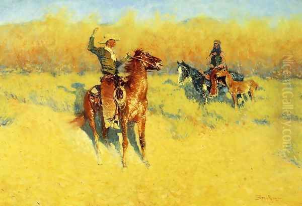 The Long-Horn Cattle Sign Oil Painting by Frederic Remington