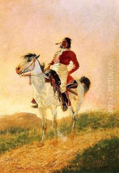 Modern Comanche Oil Painting by Frederic Remington