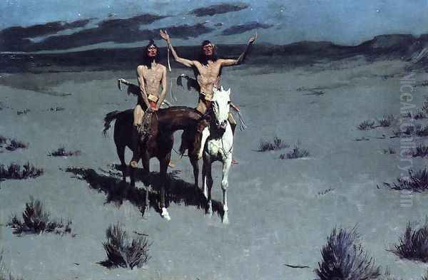 Pretty Mother Of The Night Oil Painting by Frederic Remington