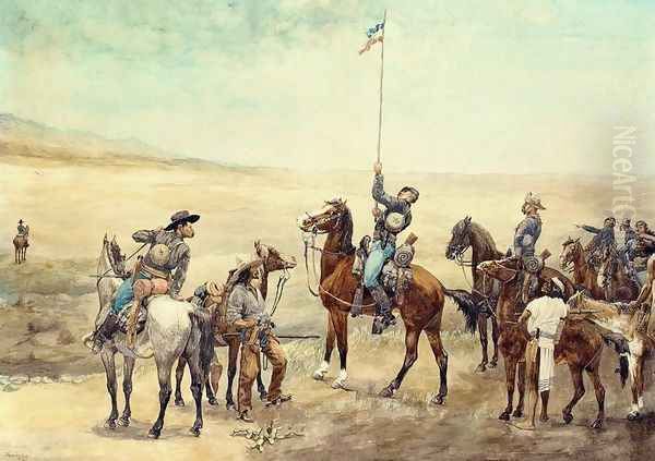 Signaling The Main Command Oil Painting by Frederic Remington