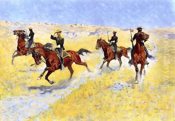 The Advance Oil Painting by Frederic Remington