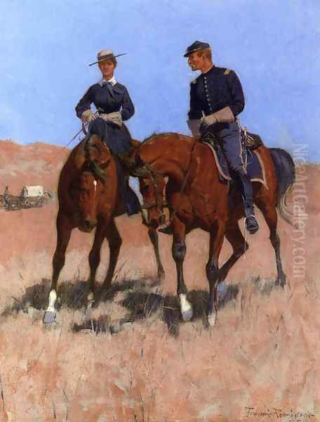 Belle McKeever and Lt. Edgar Wheelock Oil Painting by Frederic Remington