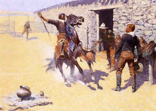 The Apaches! Oil Painting by Frederic Remington