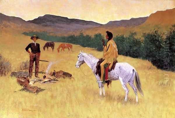 The Parley Oil Painting by Frederic Remington