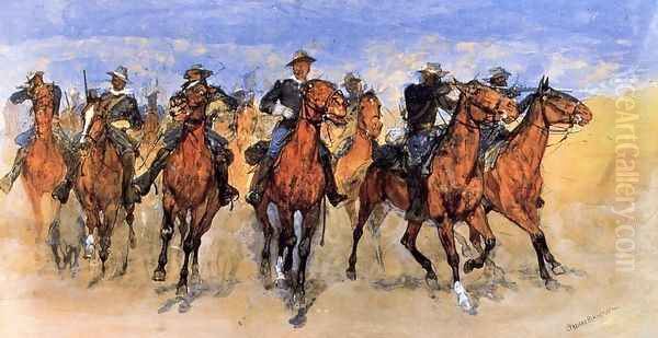 Colored Troopers to the Rescue Oil Painting by Frederic Remington