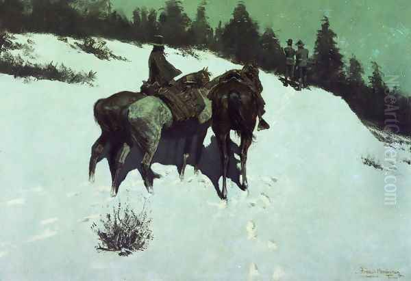 A Reconnaissance Oil Painting by Frederic Remington