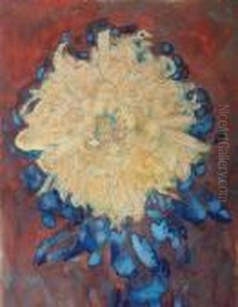 Chrysanthemum Oil Painting by Piet Mondrian