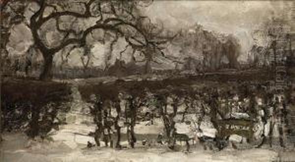 Winter Landscape Oil Painting by Piet Mondrian