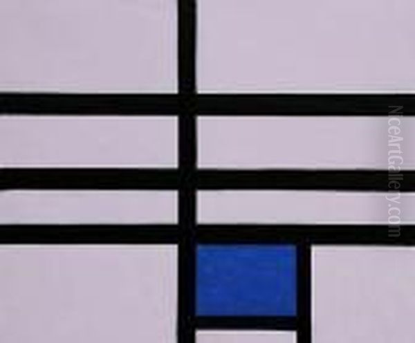 Composition With Blue Oil Painting by Piet Mondrian