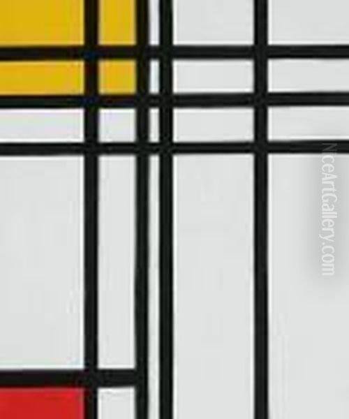 Opposition Of Lines, Red And Yellow Oil Painting by Piet Mondrian