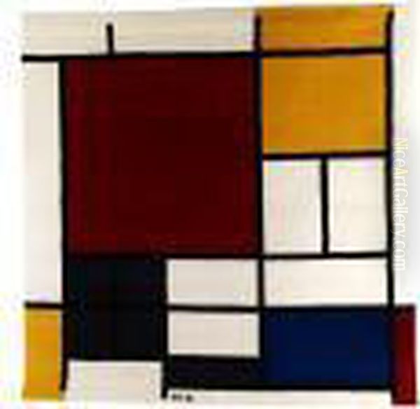 Composition In Red Oil Painting by Piet Mondrian