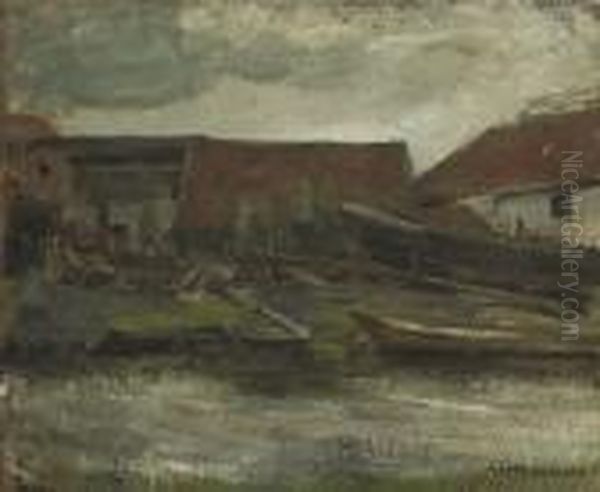 Scheepstimmerwerf Oil Painting by Piet Mondrian