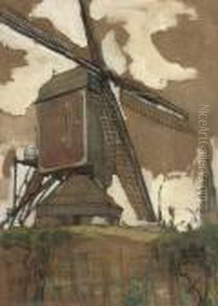 Post Mill At Veghel Oil Painting by Piet Mondrian