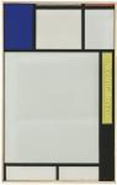 Composition Avec Bleu, Rouge, Jaune Et Noir Oil Painting by Piet Mondrian