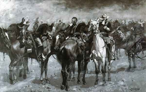 Cavalry in an Arizona Sandstorm Oil Painting by Frederic Remington