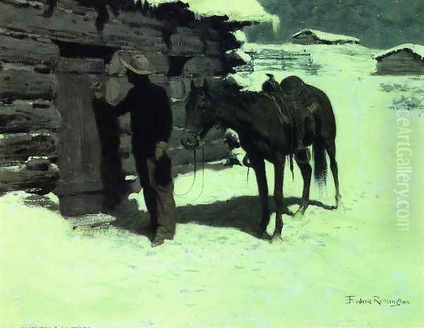 The Belated Traveler Oil Painting by Frederic Remington