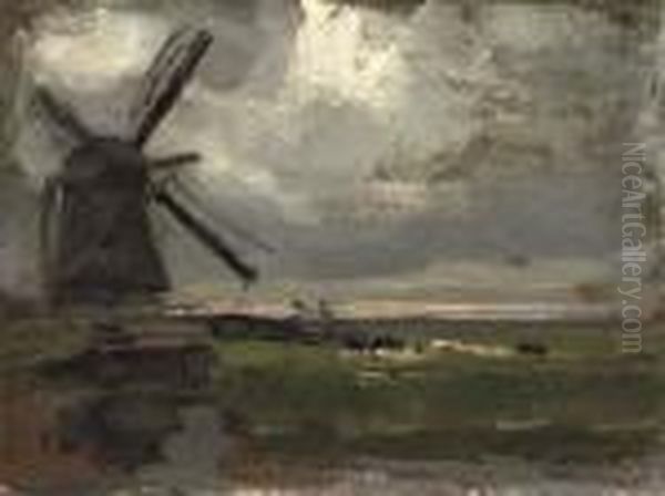 Molen Aan 't Gein Oil Painting by Piet Mondrian