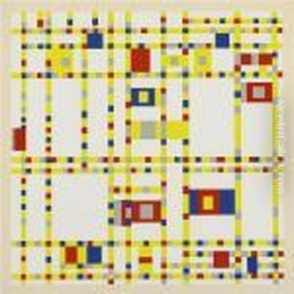 A Portfolio Of Ten Paintings: Nine Prints Oil Painting by Piet Mondrian