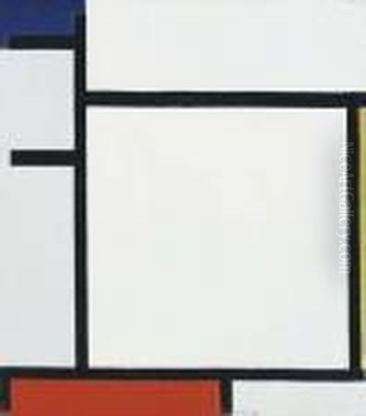 Composition With Blue, Yellow, Red And Gray Oil Painting by Piet Mondrian