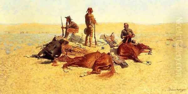 The Last Lull in the Fight Oil Painting by Frederic Remington