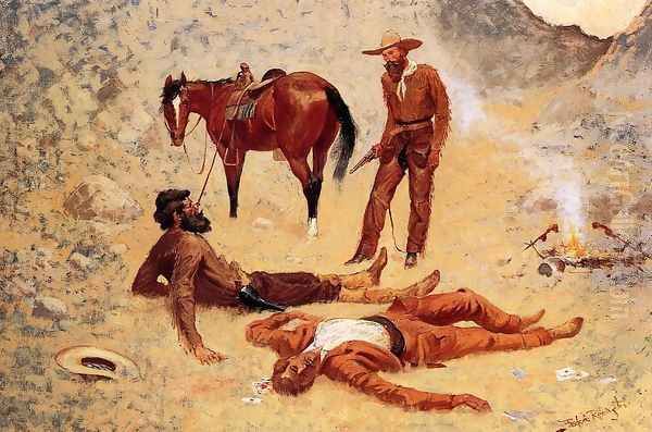 He Lay Where He Had Been Jerked, Still as a Log Oil Painting by Frederic Remington