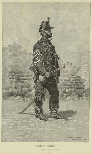 A bugler of cavalry in the Mexican Army Oil Painting by Frederic Remington