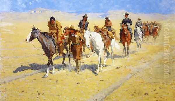 Pony Tracks in the Buffalo Trails Oil Painting by Frederic Remington