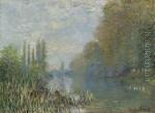 Bords De La Seine En Automne Oil Painting by Claude Oscar Monet