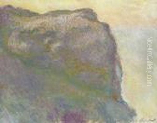 Sur La Falaise, Au Petit Ailly Oil Painting by Claude Oscar Monet