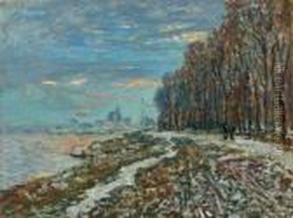 La Promenade D'argenteuil, 
Unsoir D'hiver Oil Painting by Claude Oscar Monet