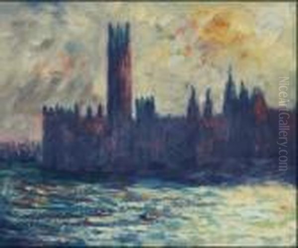 London. Houses Of Parliament Oil Painting by Claude Oscar Monet