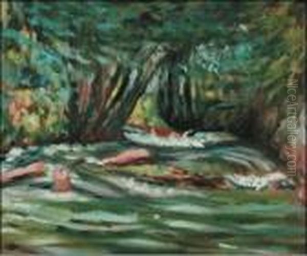 The River Epte At Giverny Oil Painting by Claude Oscar Monet