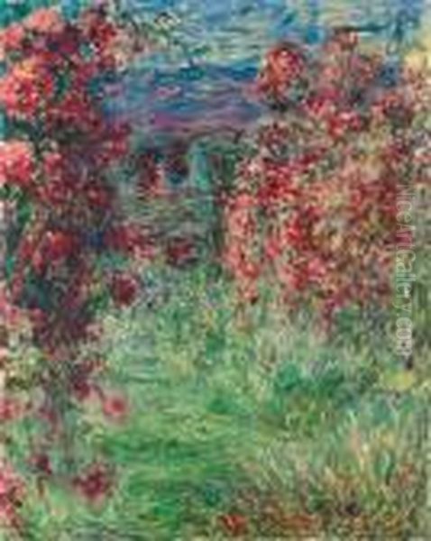 La Maison Dans Les Roses Oil Painting by Claude Oscar Monet