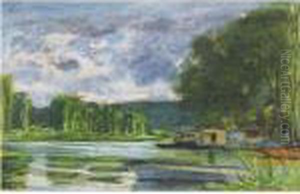 Paysage, Bord De La Seine, Pres De Jeufosse (eure) Oil Painting by Claude Oscar Monet