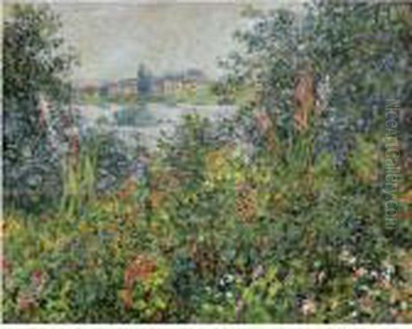 Fleurs A Vetheuil Oil Painting by Claude Oscar Monet