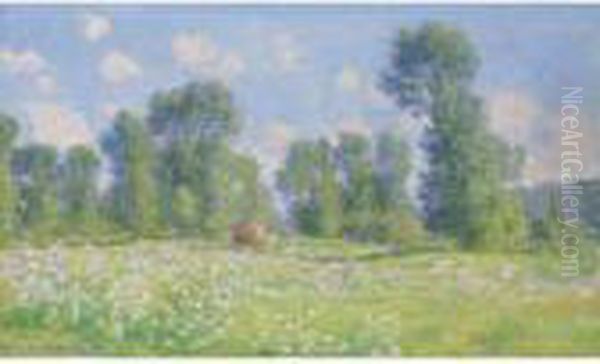 Effet De Printemps A Giverny Oil Painting by Claude Oscar Monet