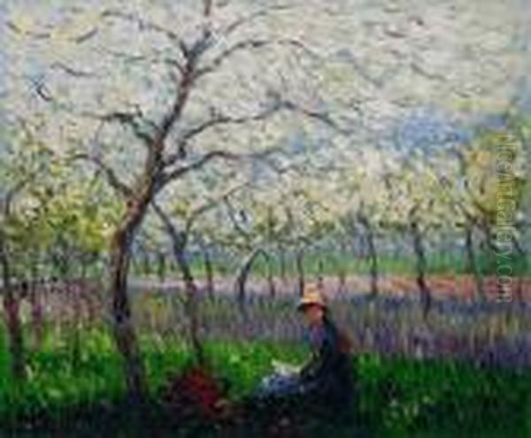 An Orchard In Spring Oil Painting by Claude Oscar Monet