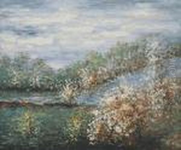 Baume In Blute Oil Painting by Claude Oscar Monet