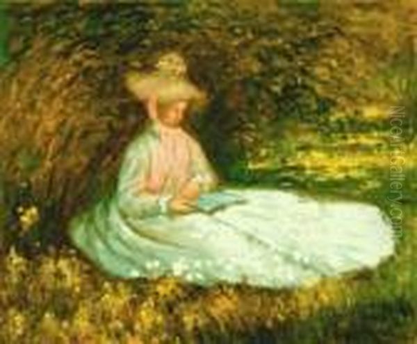 Camile Reading Oil Painting by Claude Oscar Monet