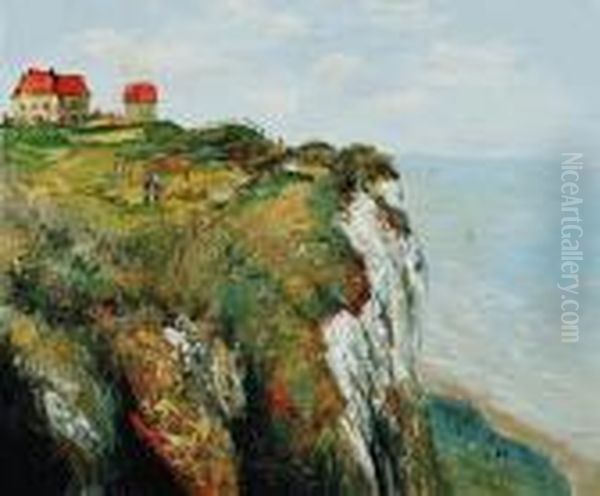 Cliff At Dieppe Oil Painting by Claude Oscar Monet