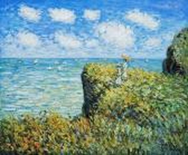 Cliff Walk At Pourville Oil Painting by Claude Oscar Monet