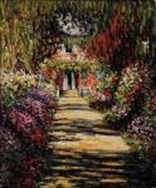 Garden Path At Giverny Oil Painting by Claude Oscar Monet